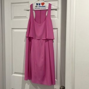 Pink dress, tiered, zipper back